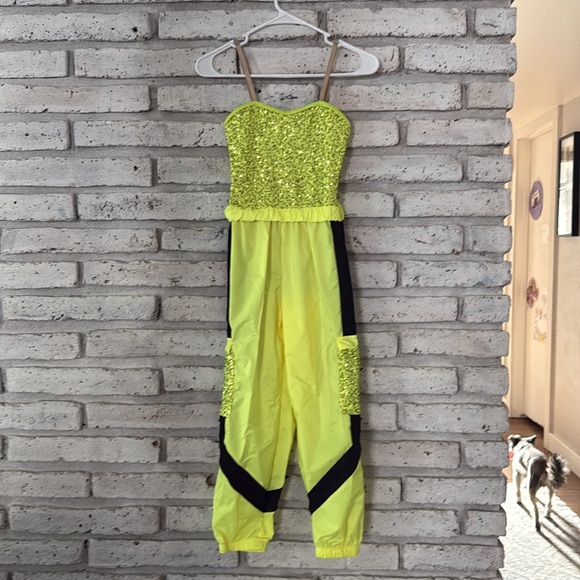 Revolution dancewear, hip-hop, dance outfit, neon yellow/green kids medium – C - Picture 3 of 10